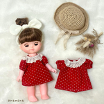 new♡在庫あり　長袖に変更もできます【水玉のワンピース】着せ替え服 ソランちゃん メルちゃん ドール服 ハンドメイド　ワンピース　