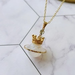 PRINCE OF COSMOSネックレス［土星　惑星　宇宙　キラキラ　ビジュー　ホログラム　揺れる　立体的　王冠　プリンス　王子　オブ　レジェンド　宙　組　宝　塚］