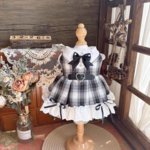 秋冬 ペット服 黒と白のチェック柄ドレス 犬服 オーダー フレンチブルドッグ ドッグウェア 小型犬用服 ペット用品 猫服 ヨークシャー・テリア ウエスト・ハイランド・テリア マルチーズ ワンコ服