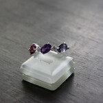 ロードライトガーネット＆アメジスト＆アイオライト　３粒　リーンCZリング　SILVER925