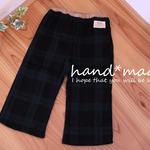 ペチパンツ100＊綿・ＢＷ・ブラックウォッチ・七分丈Wガーゼ