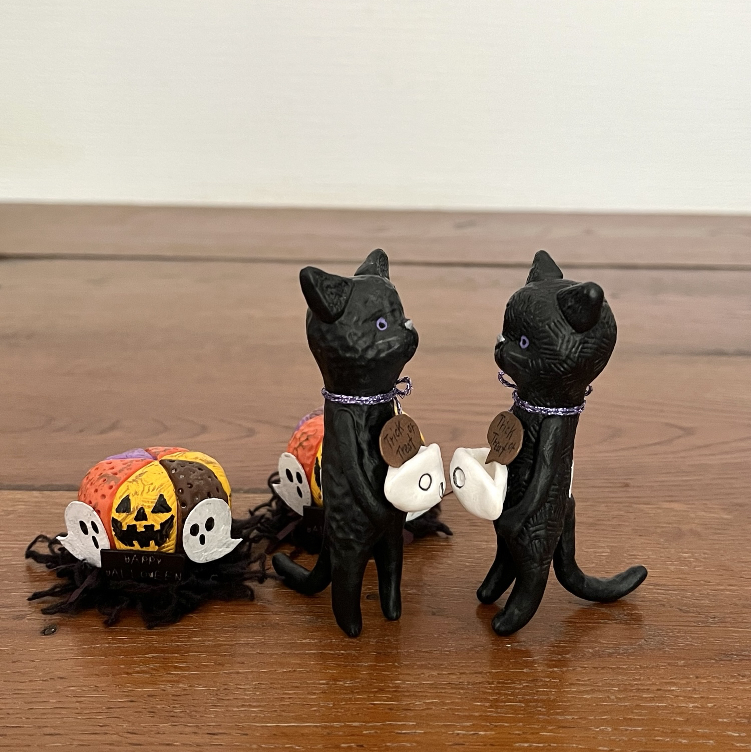 送料無料】ハロウィン黒猫とおばけかぼちゃ - CHICCHICFELT'S GALLERY