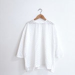 コットンレースの布帛ロングTシャツ