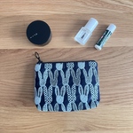 mermaid  &  pomppia　ミニ コスメ ポーチ  ミナペルホネン の 刺繍生地　ポンピア　マーメイド　うさぎ