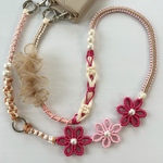 デイジーショルダーストラップ【ピンク】　スマホショルダーストラップ　スマホショルダー