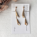 カラーとパールの2連ピアス 真鍮 ゴールド めずらしい オリジナル 結婚式 オケージョン 