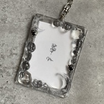 new【B8トレカキーホルダー】硬質ケース 『 melt 』black silver heart/透明/月/銀/鉱石