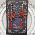 曼珠沙華　彼岸花　リコリス　赤　ワイヤーフラワー  Lサイズ  ピアス　イヤリング　レジン　ハンドメイド　秋　大ぶり