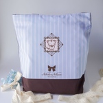 【トートバッグ】のほほんネコさん アンティークチョコミント【ブルー】