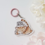 【アンブレラマーカー】のほほんネコさん寝ころびまいぽん【猫アクリルキーホルダー】