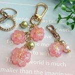 桜咲く可愛いキーホルダーとチャームのセット レジンアクセサリー レジンチャーム 桜 ピンク 