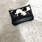 ミニウォレット　牛革×ハラコ