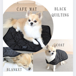 SALE‼️★完成品★犬　カフェマット 【3way ブラック キルティング ボア】