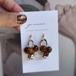 bekkou berries  🍂 アレルギー対応　ピアス　イヤリング　べっこう　秋色　ブラウン　シンプル　カジュアル　マーブル模様　