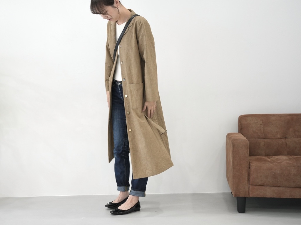 ⭐︎未使用⭐︎ハナエモリ　ベージュ ロングコート　38 HUG.U コート レディース アウター チェスターコート ロング