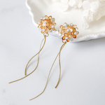 上品な金木犀のピアス／イヤリング　ビーズ刺繍　秋