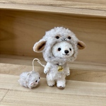 ハンドメイド　ひつじ🐏ちゃんになり切って遊ぼ❣️ヒツジコスチュームテディベア風クマさん🧸ぬいぐるみ