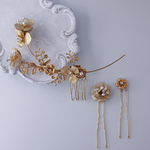 『aria』(comb & hairpin) 髪飾り ヘッドドレス 真鍮 ブライダル ウェディング 結婚式 成人式 二次会