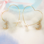 アイスブルームーン♡ハートフープピアス
