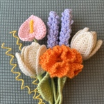 毛糸の花束 ニットフラワー かぎ針編み 枯れない花束 編み物ブーケ