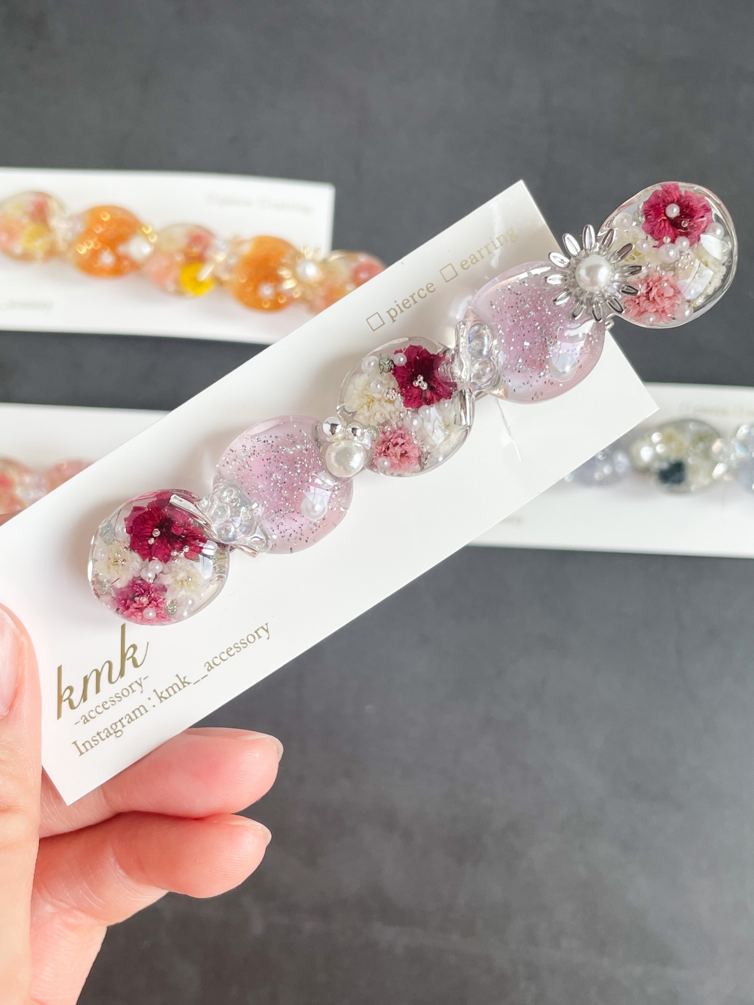 バイカラー ヘアゴム 水色 レジン レジンアクセサリー レジンアクセ