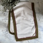 テーブルランナー ドイツ グリーン ブラウン 35×110クロス インテリア キッチン コットン リビング カーテン マルチクロス 北欧雑貨 ヴィンテージクロス