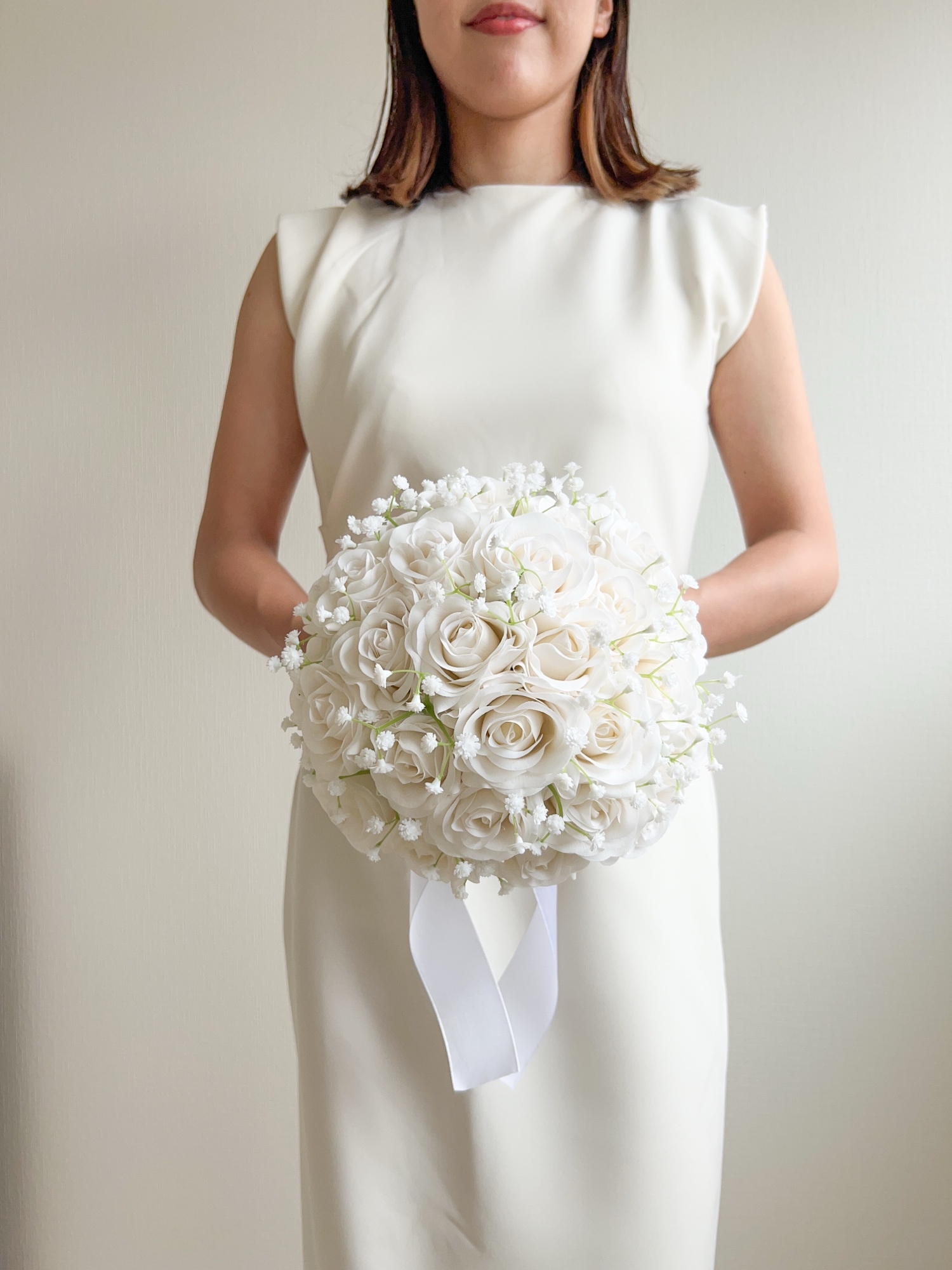 ウェディング　ブーケ　プリザーブドフラワー　オレンジホワイト　結婚式　ブートニア 楽天市場】ウエディングブーケ/ブライダルブーケ/プリザーブドフラワー