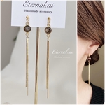 美しい  天然石スモーキークォーツ×華奢チェーン 18KGP