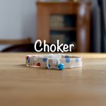 《チョーカー》ポルカドット トリコロール・ベージュ