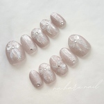 Flash pink beige nail／ネイルチップ
