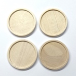 【内径35mm 4pcs】木製ミール皿 トレイ 皿 ラウンド ナチュラルウッド ブローチ チャーム