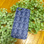 ドイツコットンのiPhone5.5sケース ネイビー×ホワイト