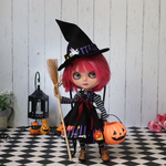 ハロウィン用とんがり帽子とワンピースセット