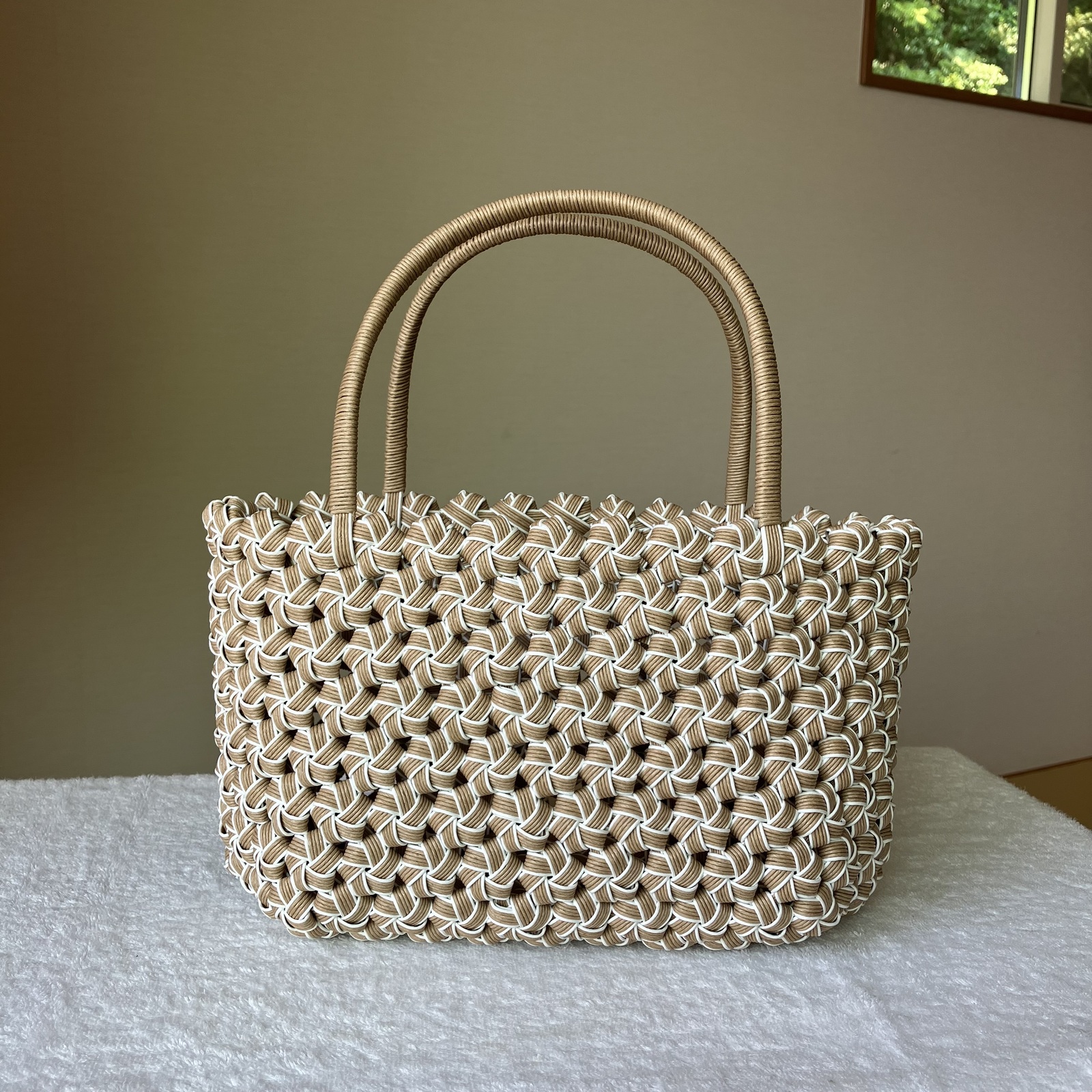 とわ　花結び編みバッグ　2個セット 専用 六つ目と花結び編みのバック2点セットの通販 by チコ