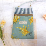 ミモザのスマホショルダー　ツイストコード　グリーン