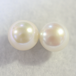 （１点もの）淡水パールの一粒ピアス（超特大11mm・チタンポスト）