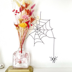 蜘蛛の巣とクモ＊花瓶に刺すとハロウィン仕様になるワイヤーアート