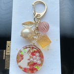 錦玉羹キーホルダー うさぎ お月見 紅葉 赤 オレンジ レジン 練り切り 和菓子 パステルカラー 食品サンプル フェイクスイーツ ミニチュア 樹脂粘土 ブライス パステルカラー カラフル ギフト