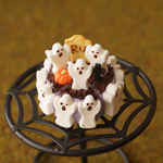 ミニチュア　ハロウィンケーキ　おばけたくさんパープル＜2段＞