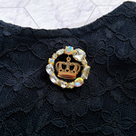 PRINCE OF COSMOSサークルブローチ［土星　惑星　宇宙　キラキラ　ビジュー　揺れる　王冠　プリンス　王子　オブ　レジェンド　宙　組　宝　塚］