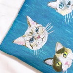 【シーチング55×50】nora.  cat・ブルー