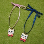 ネコのリボンネックレス[ピンクorネイビー] ブライス用 ￥300