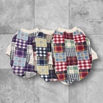 秋冬犬服☆あったかキルトニットトレーナー　パッチワーク