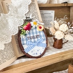 𖤣𖥧𖥣   文字入り＊刺繍枠　TOILET 𖡡𖥧𖤣   壁掛け刺繍枠　