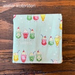 キッズハンカチ（裏4重ガーゼ）☆クリームソーダ♪エメラルドグリーン♪