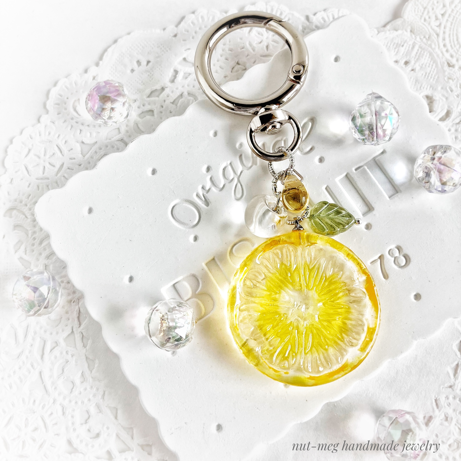 輪切りレモンキーホルダー(Lemon key chain/charm/ハンドメイド