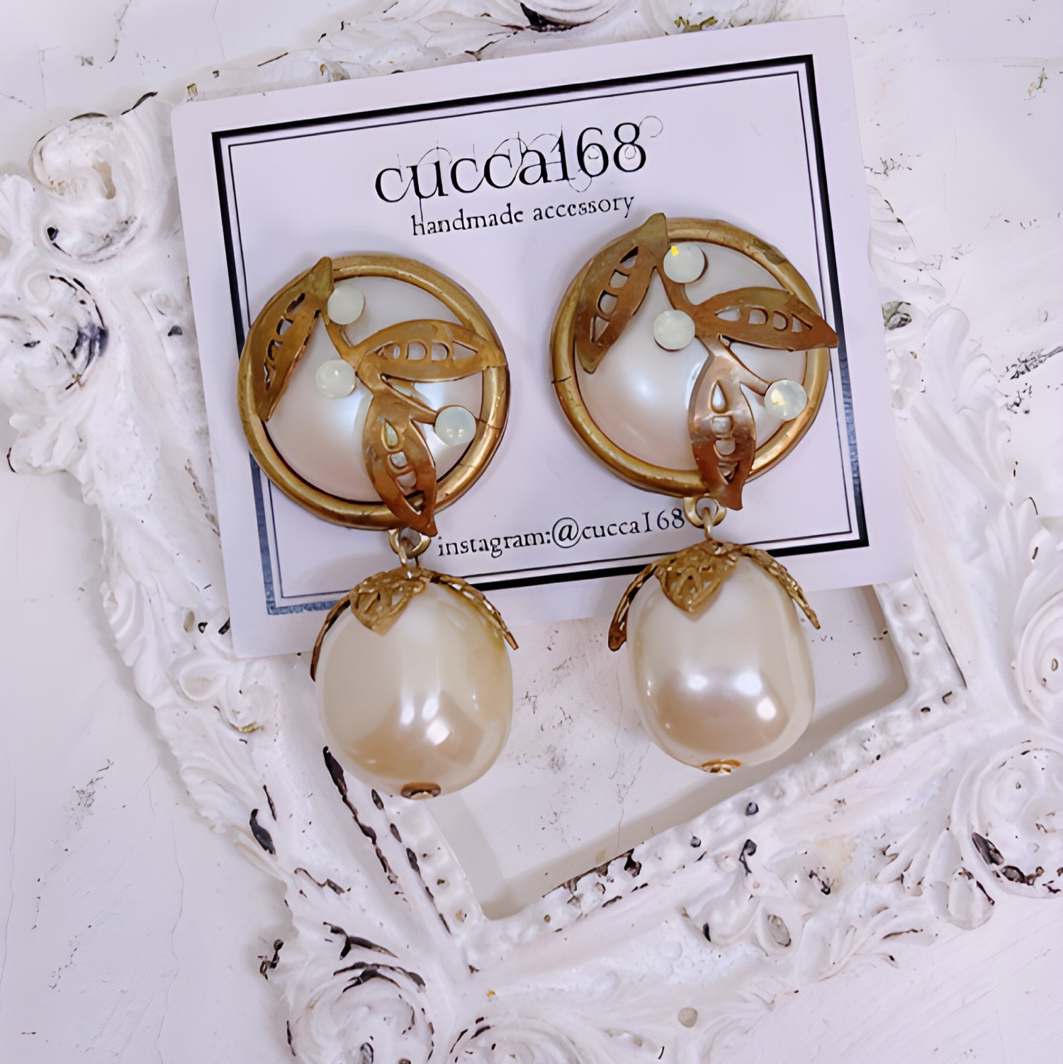 sale】¥3500→¥1500馬と大ぶり真鍮パーツのヴィンテージピアス - CUCCA 