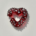 HEART earcuff ( Decoration heart ・Imperial red )// 片耳用 