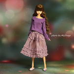 msdr-4775プリーツスカートとバールンスリーブTシャツ（momoko/ジェニー/MISAKIなど1/6人形用）