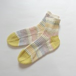 コットンのリブ編みくつした｜にじいろたまご｜コットン糸